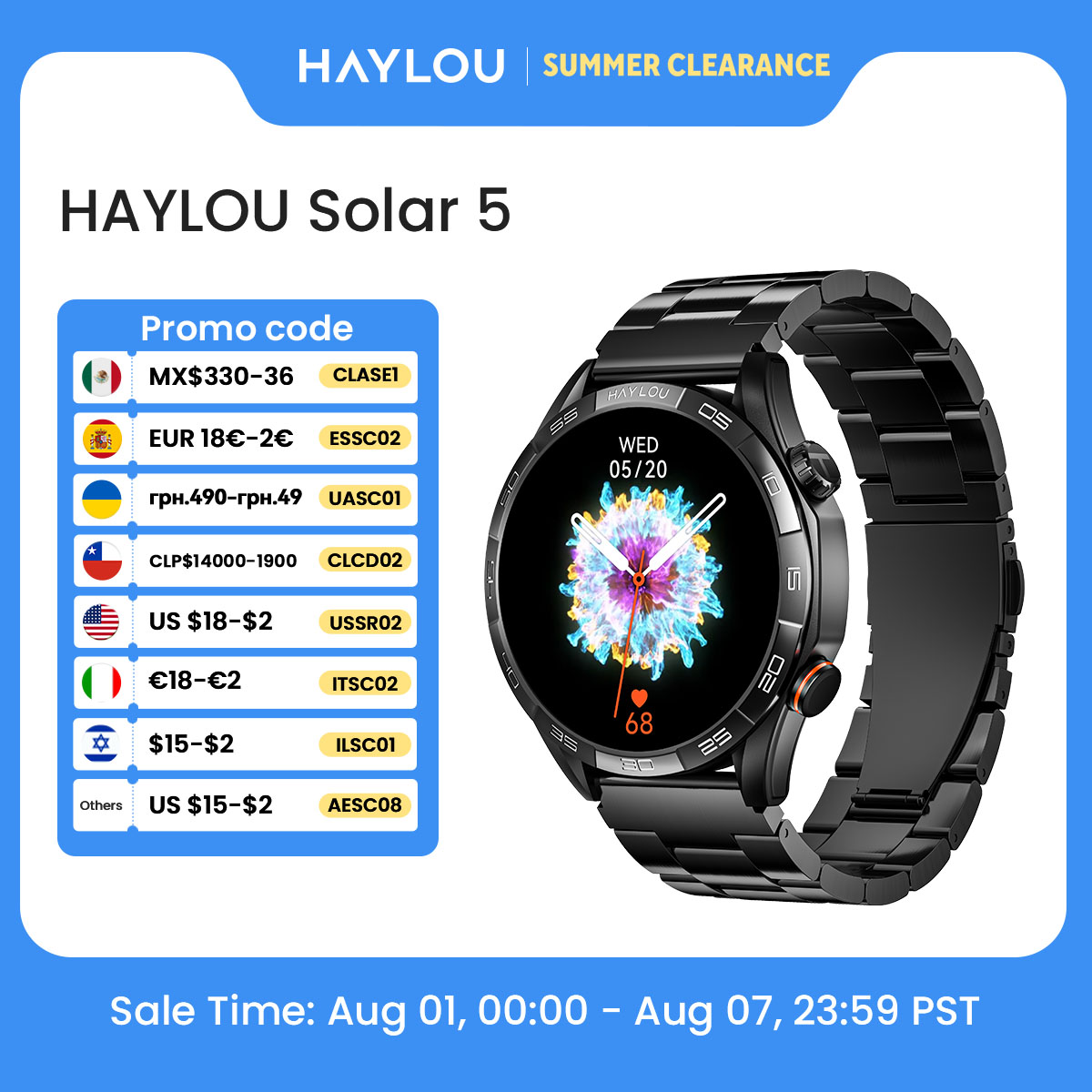 Android Smartwatch Accessories - HAYLOU Solar 5 Voice Calling Smartwatch