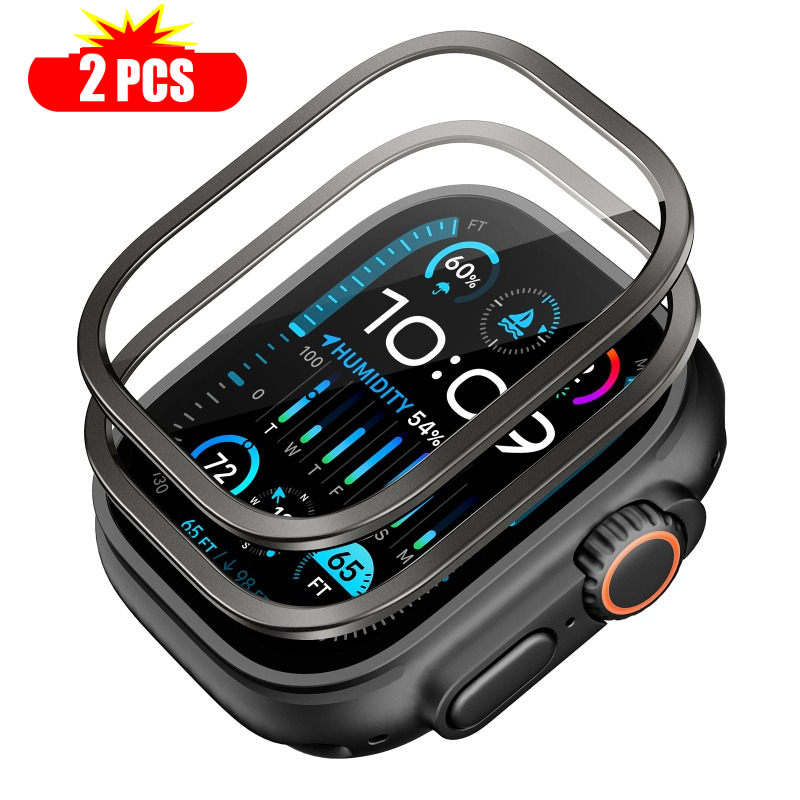 Smartwatch Case - 2pcs Tempered Glass for Apple Watch