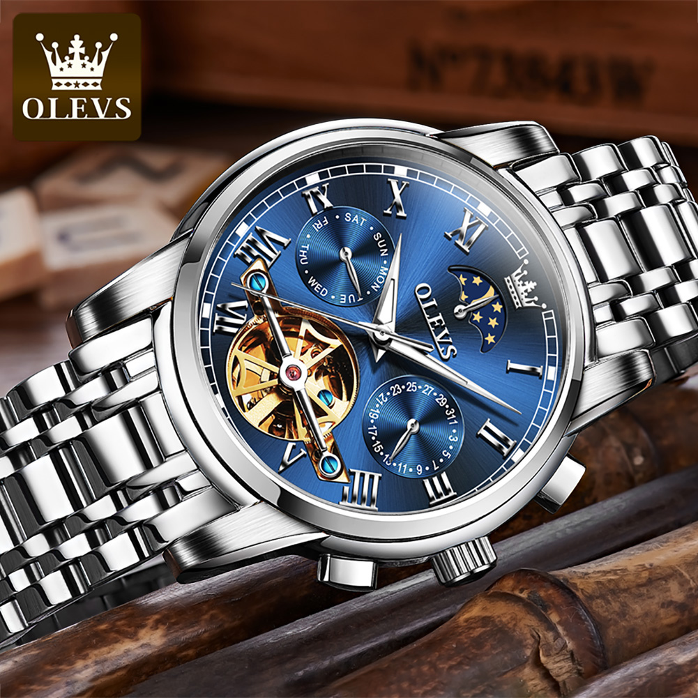 OLEVS 6617 Men's Classic Mecha - Leather Classic Strap 评论和价格