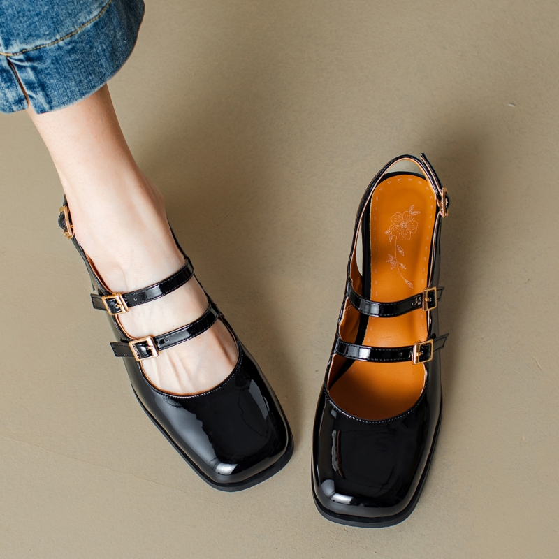 Elegant Women's High Heels Mar - Leather Classic Strap 评论和价格