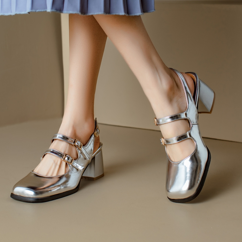 Elegant Women's High Heels Mar - Leather Classic Strap 评论和价格