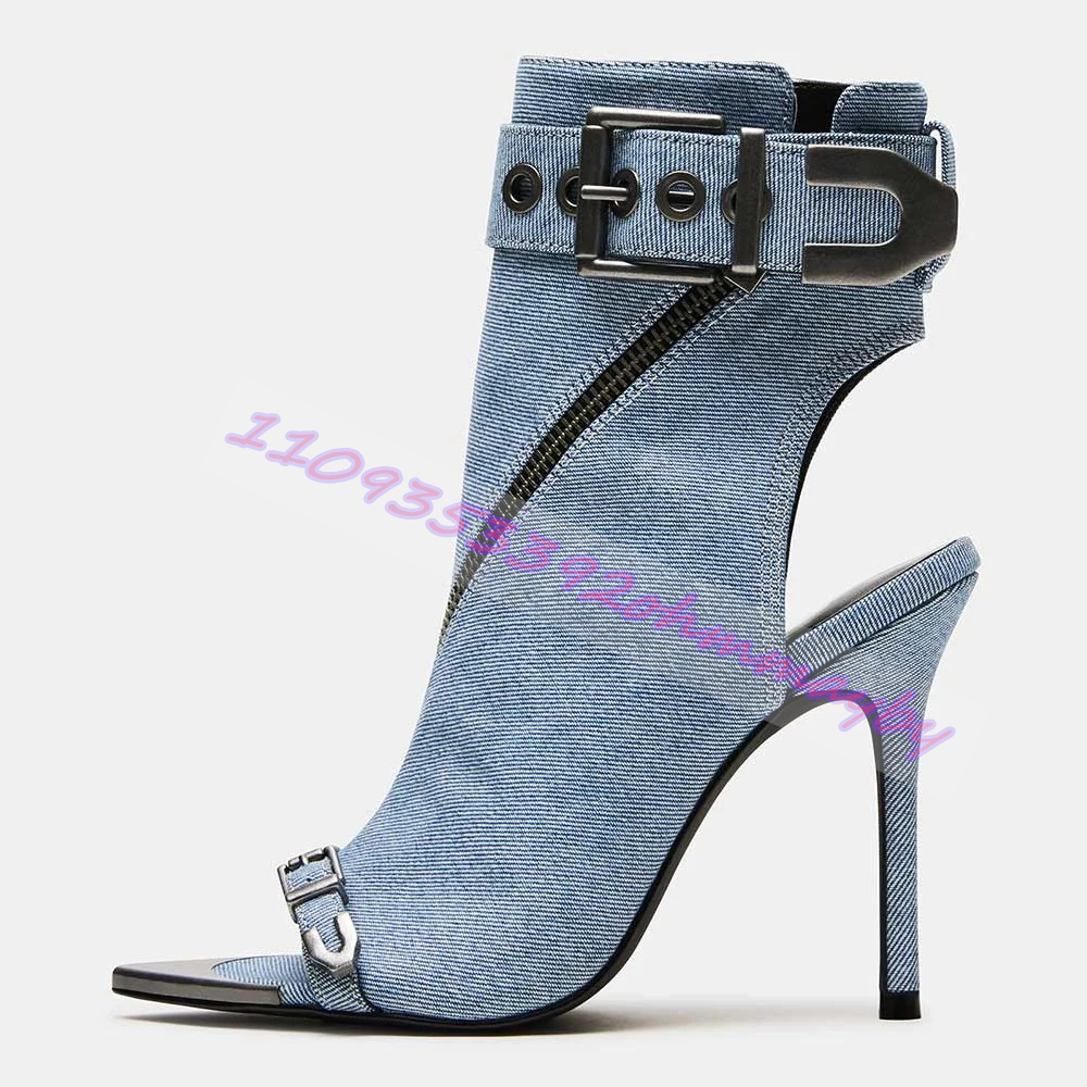 Summer Blue Denim Pointed-Toe  - Leather Classic Strap 评论和价格