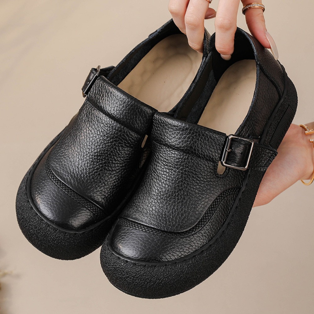 Casual Single Shoes for Women  - Leather Classic Strap 评论和价格