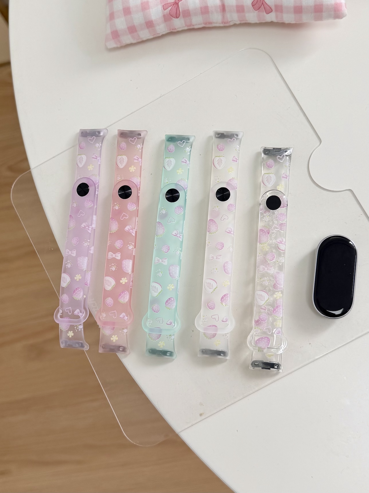 Super Cute Strawberry Bow Prin - Android Smartwatch Accessories 评论和价格