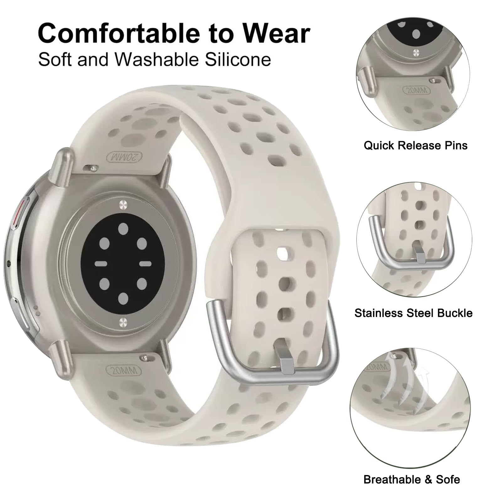 20mm Strap For Amazfit active  - Titan Smartwatch Accessories 评论和价格